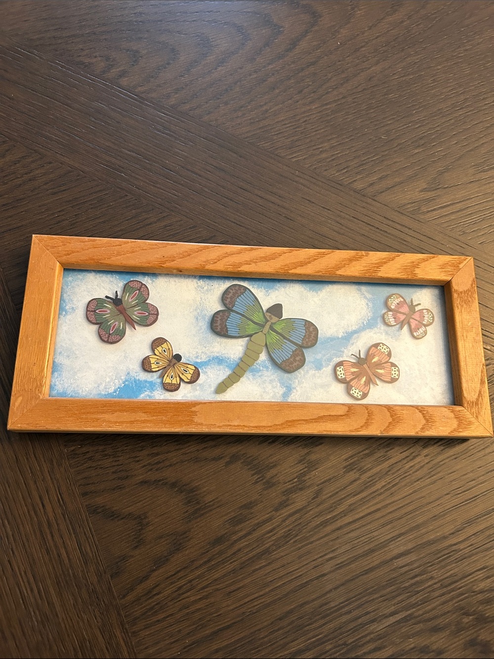Vintage Dragonfly & Butterfly Wall Art GORGEOUS 11x5 - Picture 5 of 8